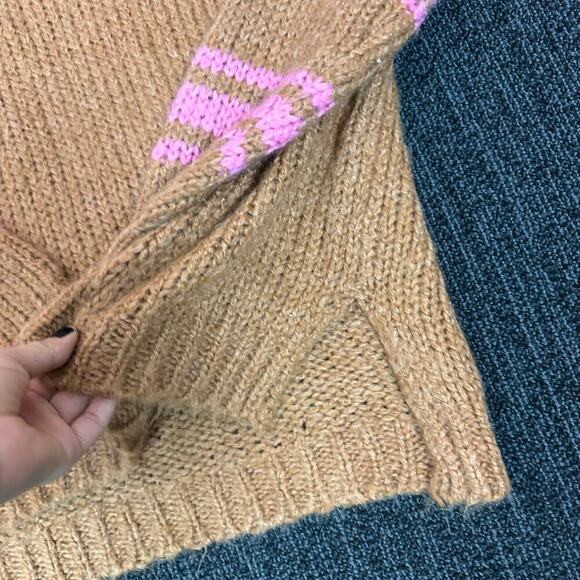 Aerie Mohari Oversized Sweater Brown & Pink Wool Blend Size Small S - Picture 4 of 6